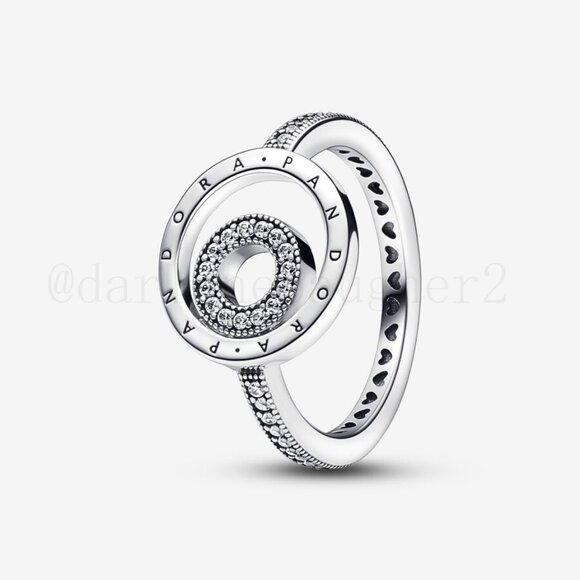 Pandora Signature Logo Circles Pavé Ring - Picture 1 of 6